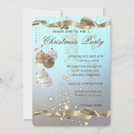 Elegant kerstballen, mousjes, kerstfeest kaart (Voorkant)