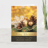 Elegant kerstballen, Pine Cones Company Feestdagen Kaart (Voorkant)