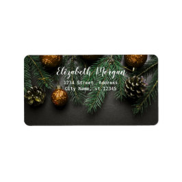 Elegant kerstballen, pine Tree Branch Etiket