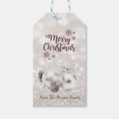 Elegant, kerstballen, Pinecone, Glittery Bokeh Cadeaulabel (Voorkant)