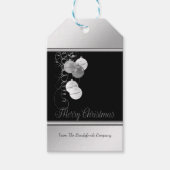 Elegant kerstballen, Silver, Black Company Cadeaulabel (Voorkant)