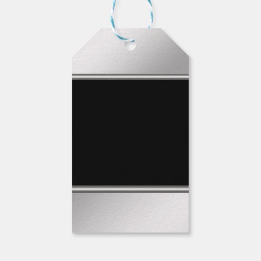 Elegant kerstballen, Silver, Black Company Cadeaulabel (Achterkant)