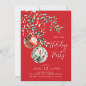 Elegant kerstballen vakantiefeest kaart (Voorkant)