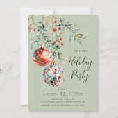 Elegant kerstballen vakantiefeest kaart (Voorkant)