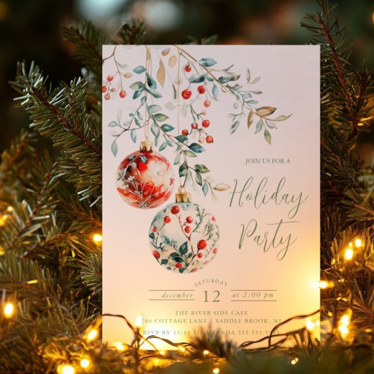 Elegant kerstballen vakantiefeest kaart