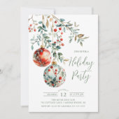 Elegant kerstballen vakantiefeest kaart (Voorkant)