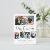 Elegant | Kerstbeker met fotocollage Feestdagenkaart (Staand voorkant)