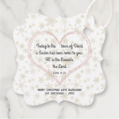 Elegant kerstbijbel Verse Messiah Roos Gold Bedankjes Labels (Achterkant)