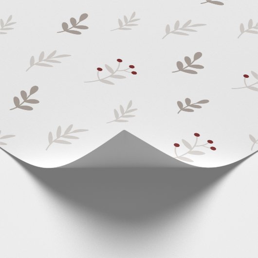 Elegant kerstblad & Berry inpakpapier (Hoek)