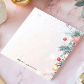 Elegant kerstblad gepersonaliseerde naam notitieblok