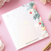 Elegant kerstblad gepersonaliseerde naam notitieblok