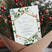 Elegant kerstblad groen rood goud kaart