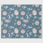 Elegant kerstblauw blauw hert cadeaupapier (Vlak)