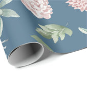 Elegant kerstblauw blauw hert cadeaupapier (Rol Hoek)