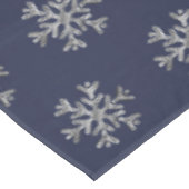 Elegant Kerstblauw Silver Snowflakes Patroon Tafelkleed (Gekanteld)