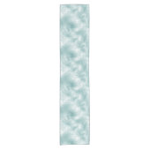 Elegant Kerstblauw Snowflake Patroon Korte Tafelloper (Voorkant)