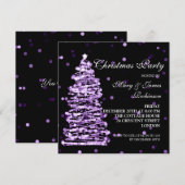 Elegant kerstbokeh boomfeest Paarse Kaart (Voorkant / Achterkant)
