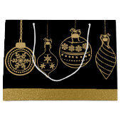 Elegant kerstbollen Holiday-tas Groot Cadeauzakje (Voorkant)