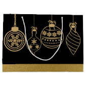 Elegant kerstbollen Holiday-tas Groot Cadeauzakje (Achterkant)