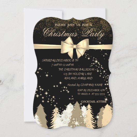 Elegant kerstbomen, feestfeest kaart (Voorkant)