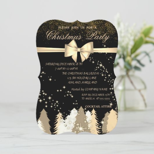 Elegant kerstbomen, feestfeest kaart (Staand voorkant)