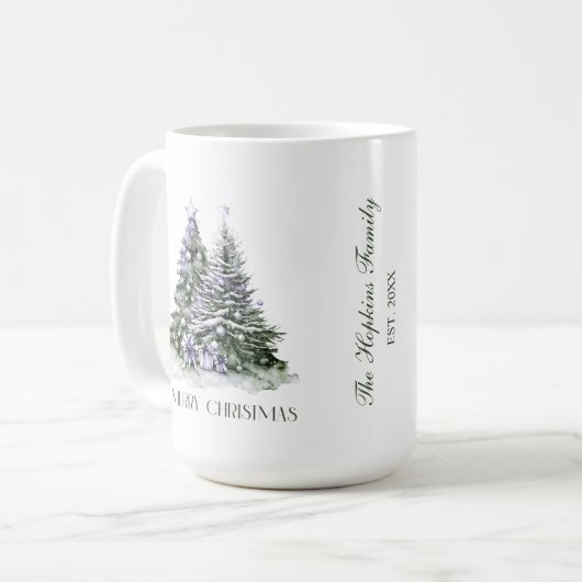 Elegant kerstbomen koffiemok (Voorkant links)