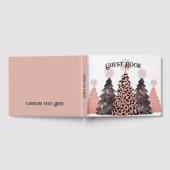 Elegant kerstbomen Roze Black Glitter Holiday Gastenboek (Volledig)