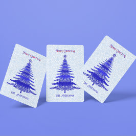 Elegant kerstboom, aangepast blauw pokerkaarten