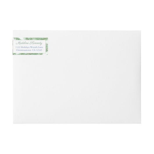 Elegant kerstboom Blue Baubles Return Address (Voorkant)