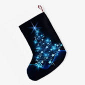Elegant kerstboom Blue Black Stars Holiday Kleine Kerstsok (Achterkant (Hangend))