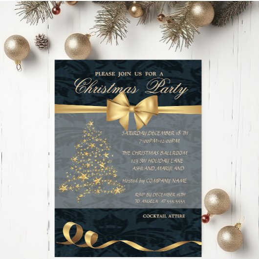 Elegant kerstboom, Bow, kerstfeest Kaart