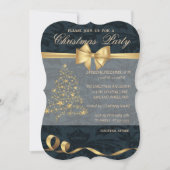 Elegant kerstboom, Bow, kerstfeest Kaart (Voorkant)