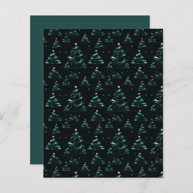 Elegant kerstboom briefpapier (Voorkant / Achterkant)
