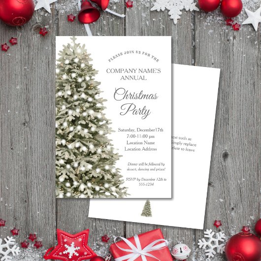 Elegant kerstboom Company Holiday Party Kaart