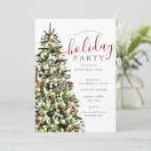 Elegant kerstboom Corporate Holiday Party Kaart (Staand voorkant)