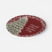 Elegant kerstboom Dark Red Pset Papieren Bordje (Gekanteld)