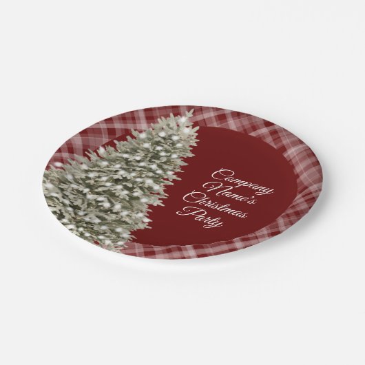 Elegant kerstboom Dark Red Pset Papieren Bordje (Gekanteld)