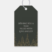 Elegant kerstboom donkergroene Gold-minimalist Cadeaulabel (Achterkant)