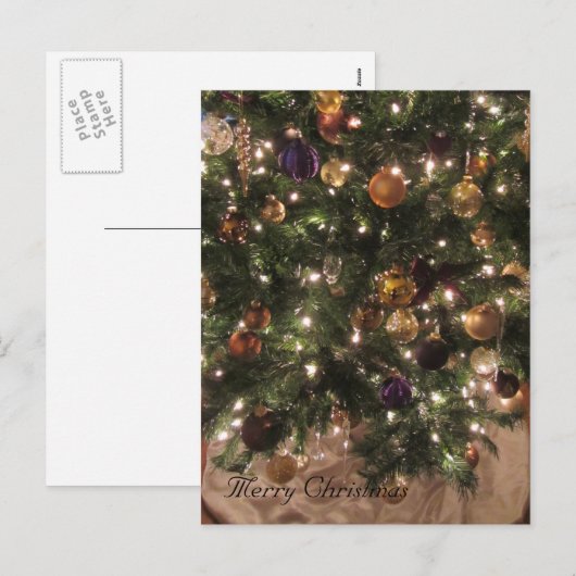 Elegant kerstboom feestdagenkaart (Voorkant / Achterkant)
