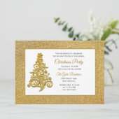 Elegant kerstboom feestelijke feest kaart (Staand voorkant)