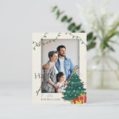 Elegant kerstboom Foto Prettige feestdagen Briefkaart (Staand voorkant)