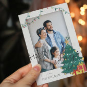 Elegant kerstboom Foto Prettige feestdagen Briefkaart