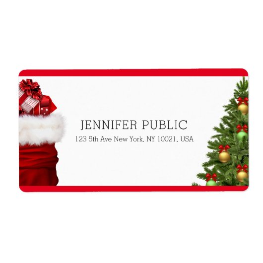 Elegant kerstboom Gifts Trendy Sjabloon Etiket (Voorkant)