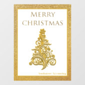 Elegant kerstboom Gold Glitter Storefront Raamsticker (Vel)