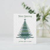 Elegant kerstboom Groen Wit Gepersonaliseerd Feestdagenkaart (Staand voorkant)