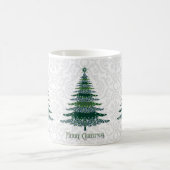 Elegant kerstboom Groen Wit Gepersonaliseerd Koffiemok (Center)