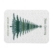 Elegant kerstboom Groen Wit Gepersonaliseerd Magneet (Horizontaal)