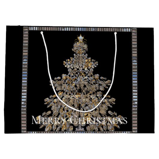 Elegant kerstboom groot cadeauzakje (Achterkant)