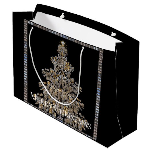 Elegant kerstboom groot cadeauzakje (Achterkant Gekanteld)