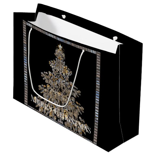 Elegant kerstboom groot cadeauzakje (Voorkant Gekanteld)